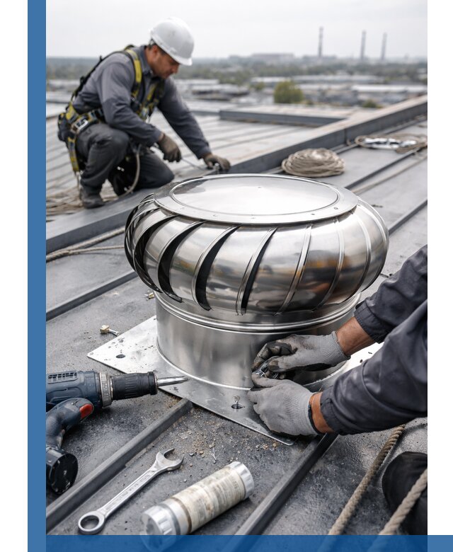 Установка дефлекторов на кровле в Усолье-Сибирском профессионально