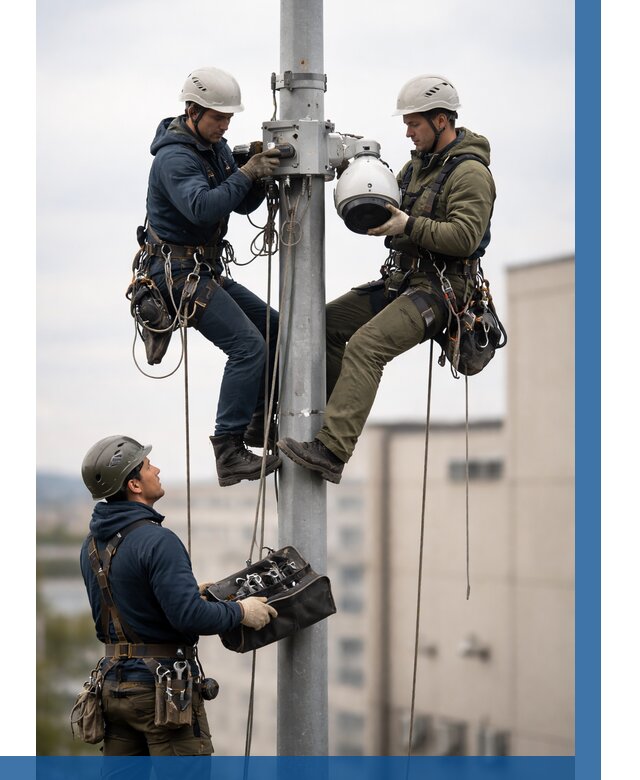 Установка видеокамер на мачте в Усолье-Сибирском от 8772 р. | ВЫСОТНИК-Сль