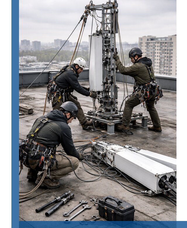 Демонтаж антенн на крыше зданий в Усолье-Сибирском с гарантией