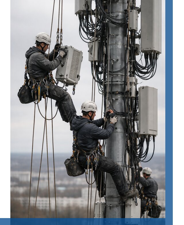 Монтаж оборудования связи на мачте в Усолье-Сибирском от 7740 р. | ВЫСОТНИК-Сль