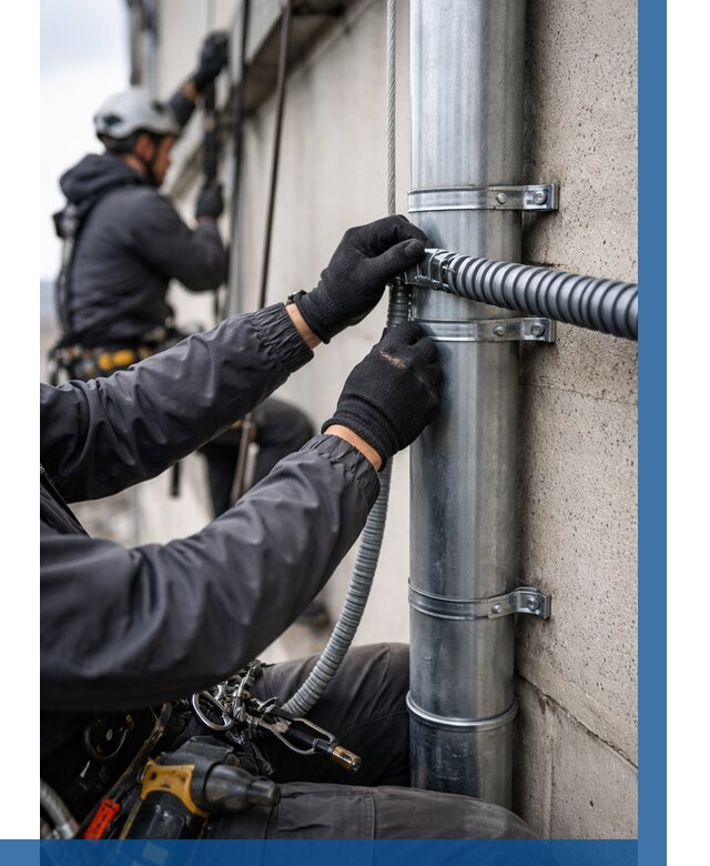 Монтаж гофры для кабеля в Усолье-Сибирском от 310 р. | ВЫСОТНИК-Сль