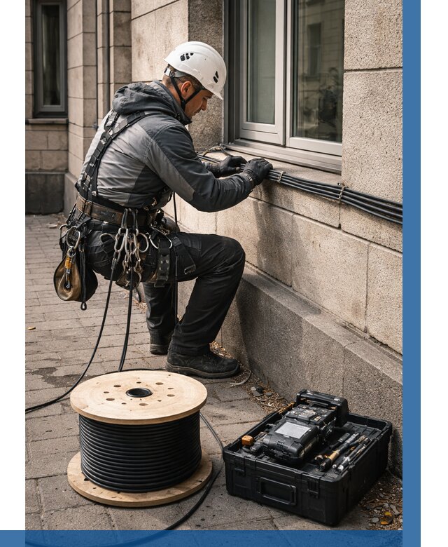 Прокладка оптоволоконного кабеля в Усолье-Сибирском от 826 р. | ВЫСОТНИК-Сль