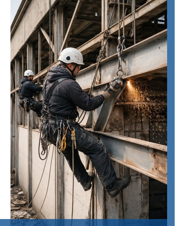 Демонтаж металлоконструкций на высоте в Усолье-Сибирском от 6708р. |ВЫСОТНИК-Сль