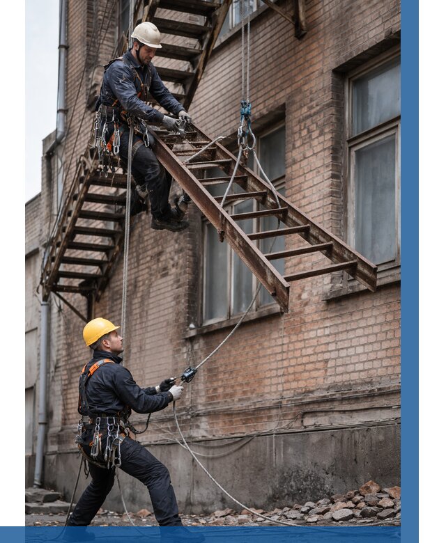 Демонтаж пожарной лестницы в Усолье-Сибирском от 12384 р. | ВЫСОТНИК-Сль