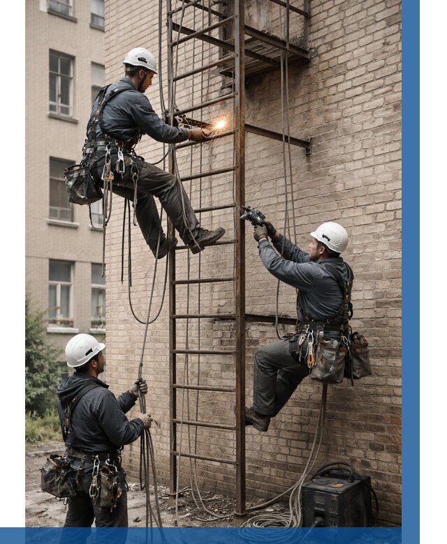 Ремонт пожарной лестницы в Усолье-Сибирском от 7740 р. | ВЫСОТНИК-Сль