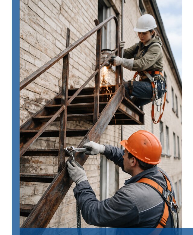 Ремонт и восстановление пожарных лестниц с выездом в Усолье-Сибирском