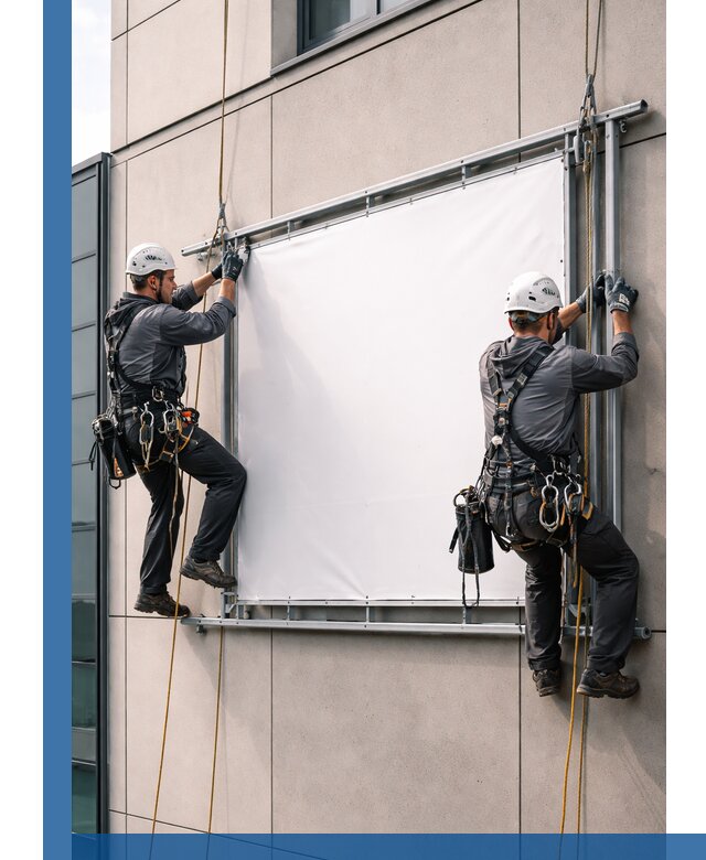 Монтаж наружной рекламной вывески в Усолье-Сибирском под ключ