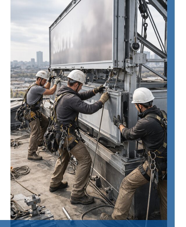 Монтаж крышной рекламной конструкции в Усолье-Сибирском от 61920 р.|ВЫСОТНИК-Сль