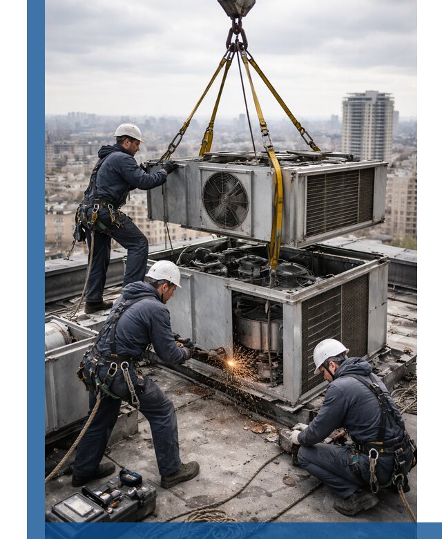 Демонтаж крышной установки в Усолье-Сибирском любой сложности