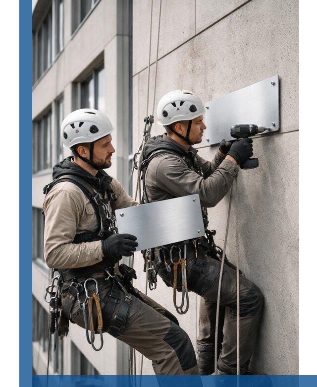 Монтаж табличек и указателей в Усолье-Сибирском для зданий и сооружений