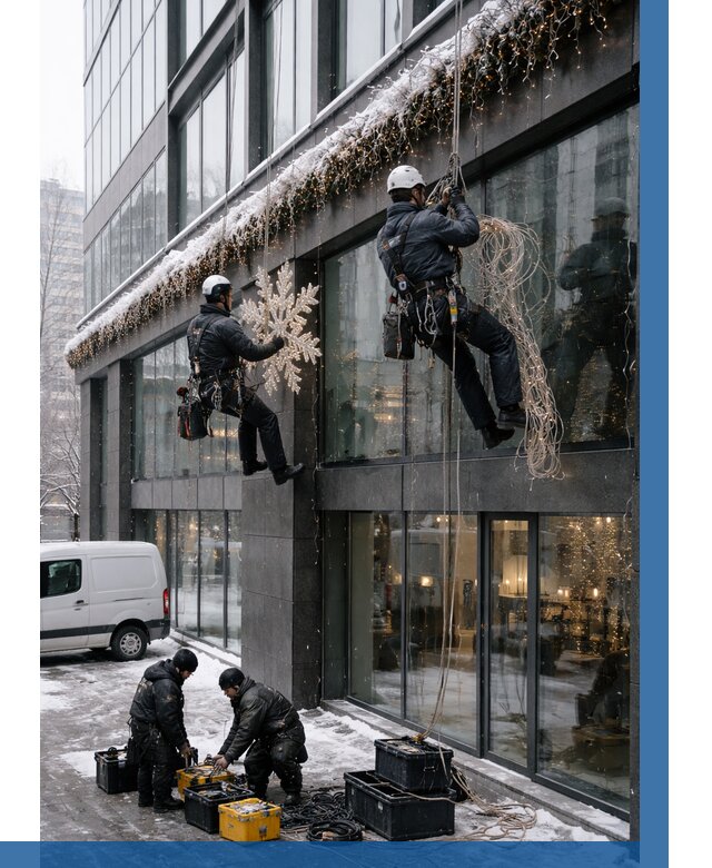 Демонтаж новогоднего оформления в Усолье-Сибирском от 5676 р. | ВЫСОТНИК-Сль