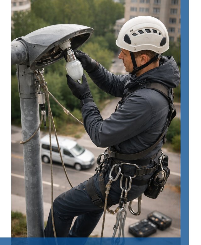 Замена ламп на высоте в Усолье-Сибирском от 2580 р. | ВЫСОТНИК-Сль