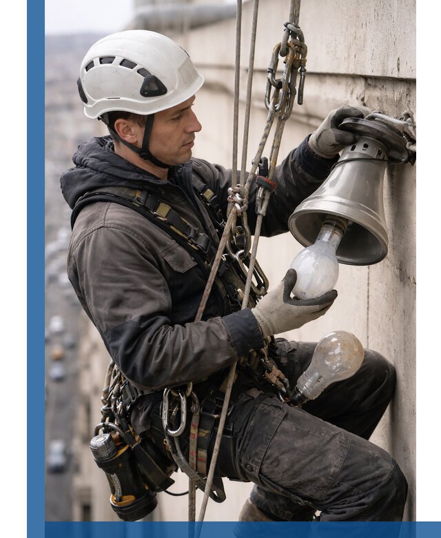 Замена ламп на высоте в Усолье-Сибирском профессионально и быстро