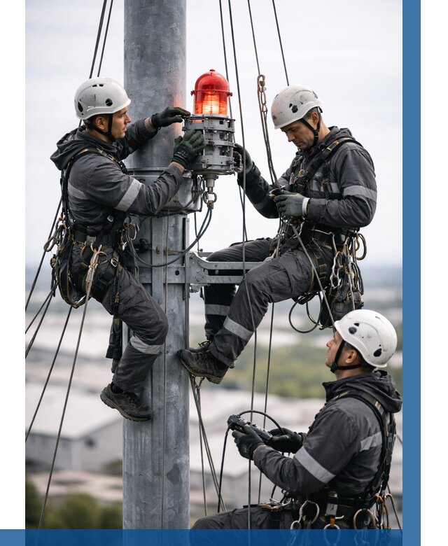 Монтаж заградительных огней в Усолье-Сибирском от 8772 р. | ВЫСОТНИК-Сль