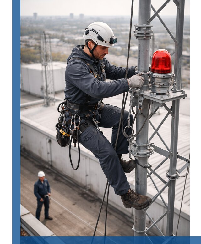Монтаж заградительных огней и обслуживание объектов в Усолье-Сибирском