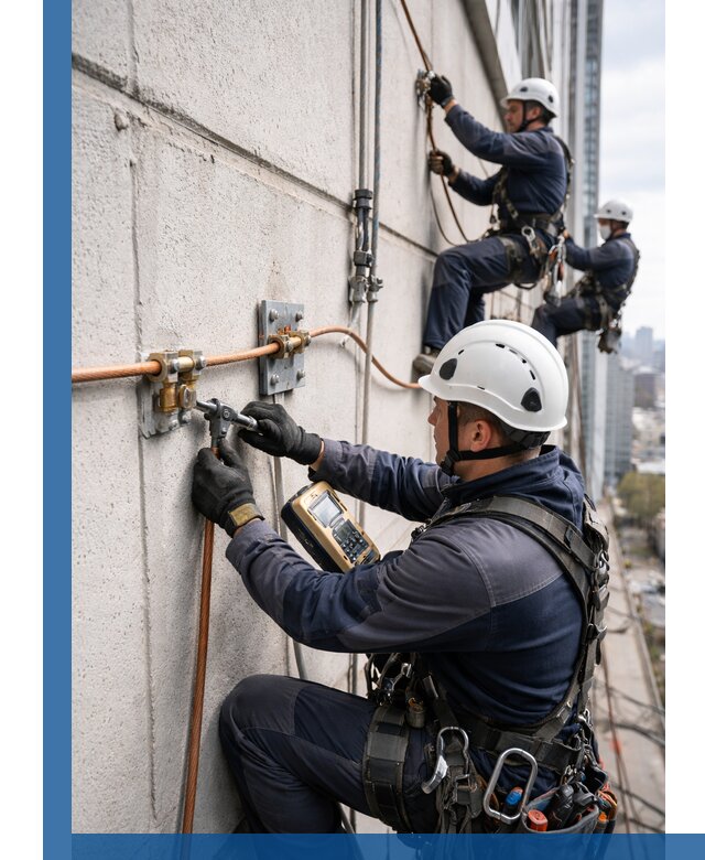 Монтаж системы заземления здания и молниезащиты в Усолье-Сибирском