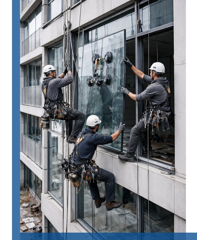 Фасадное остекление и монтаж витражей зданий в Усолье-Сибирском под ключ