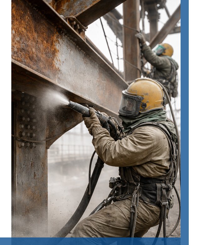 Пескоструйная очистка металлоконструкций в Усолье-Сибирском по 619 р.  ВЫСОТНИК-Сль