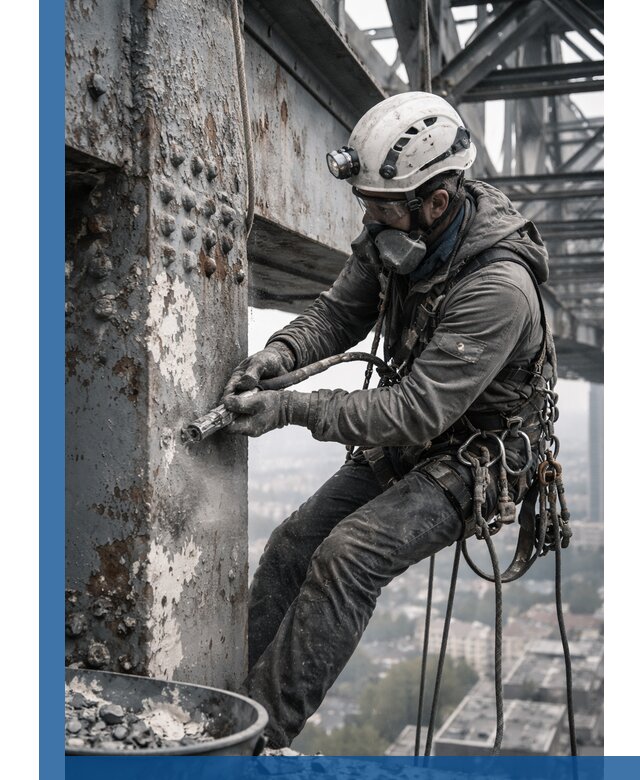 Удаление старой краски с металлических конструкций в Усолье-Сибирском