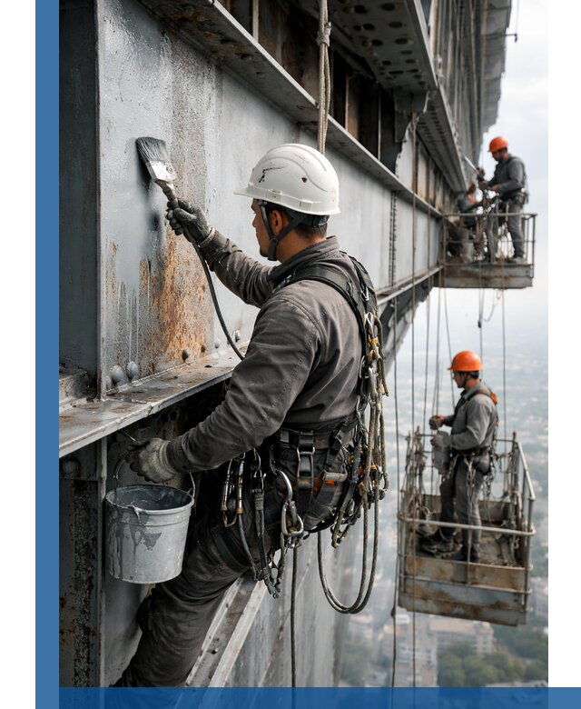 Покраска металлоконструкций на высоте в Усолье-Сибирском профессионально