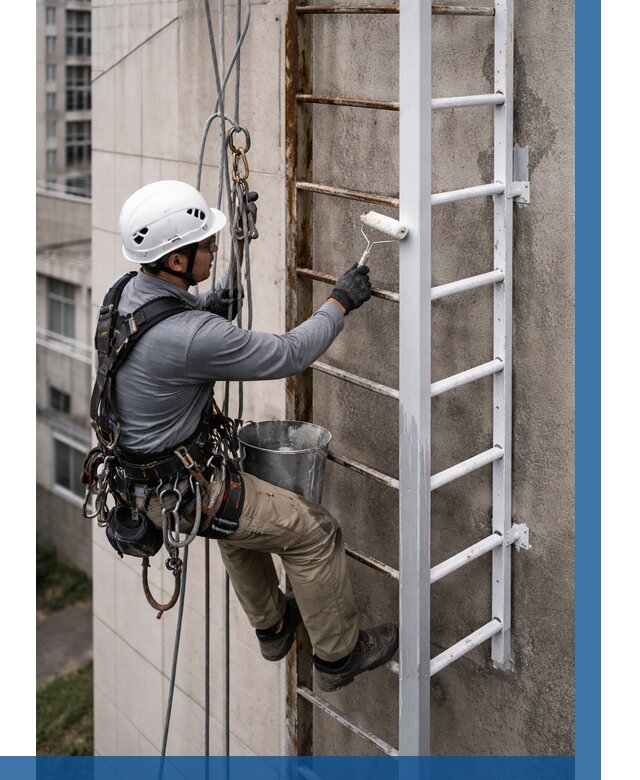 Покраска пожарных лестниц в Усолье-Сибирском от 4644 р. | ВЫСОТНИК-Сль