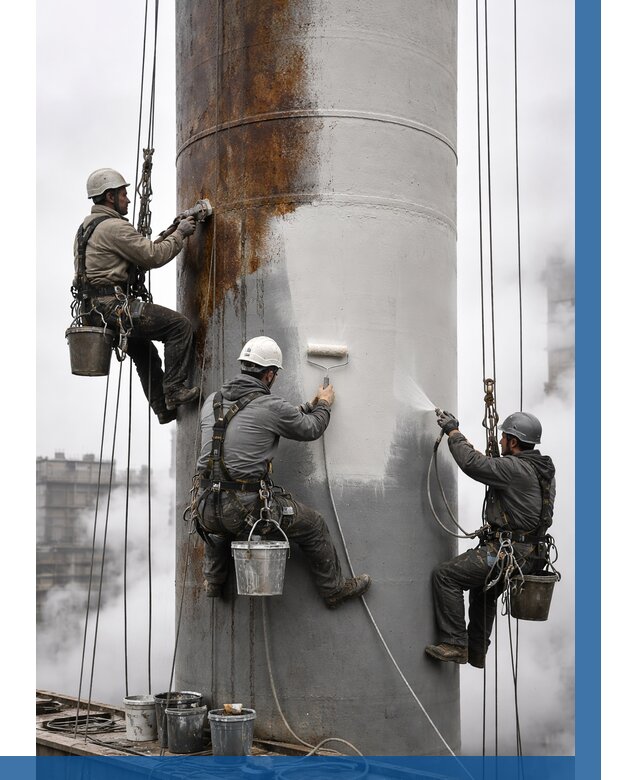 Покраска дымовых труб в Усолье-Сибирском от 8772 р. | ВЫСОТНИК-Сль