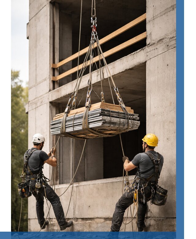 Подъем материала на этаж веревками в Усолье-Сибирском от 1548 р. | ВЫСОТНИК-Сль