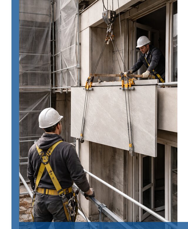 Подъем керамогранита на этаж в Усолье-Сибирском грузчиками и техникой