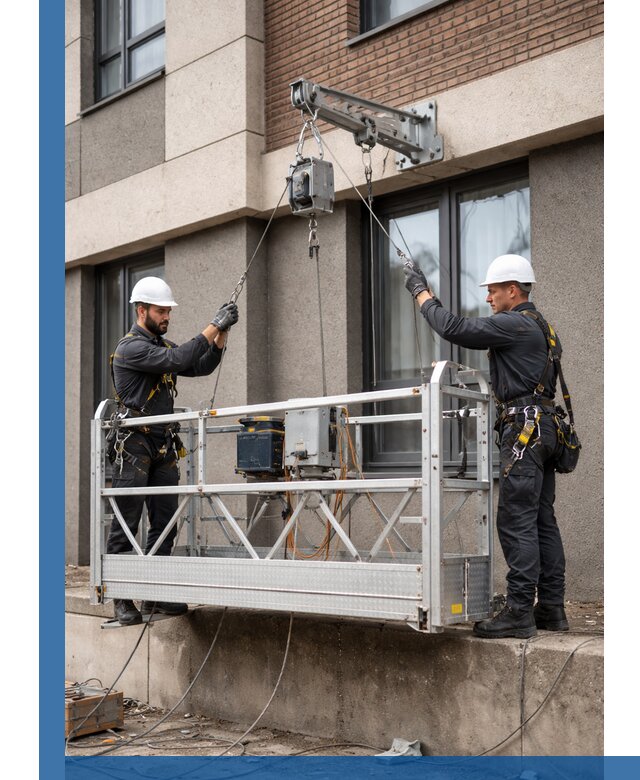 Монтаж и подъем фасадной люльки в Усолье-Сибирском с гарантией безопасности