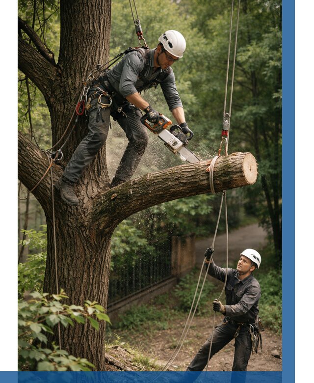 Спил деревьев альпинистами в Усолье-Сибирском от 8256 р. | ВЫСОТНИК-Сль