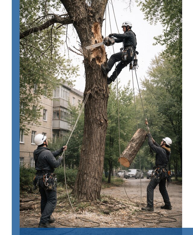 Срочное удаление аварийных деревьев в Усолье-Сибирском с гарантией безопасности