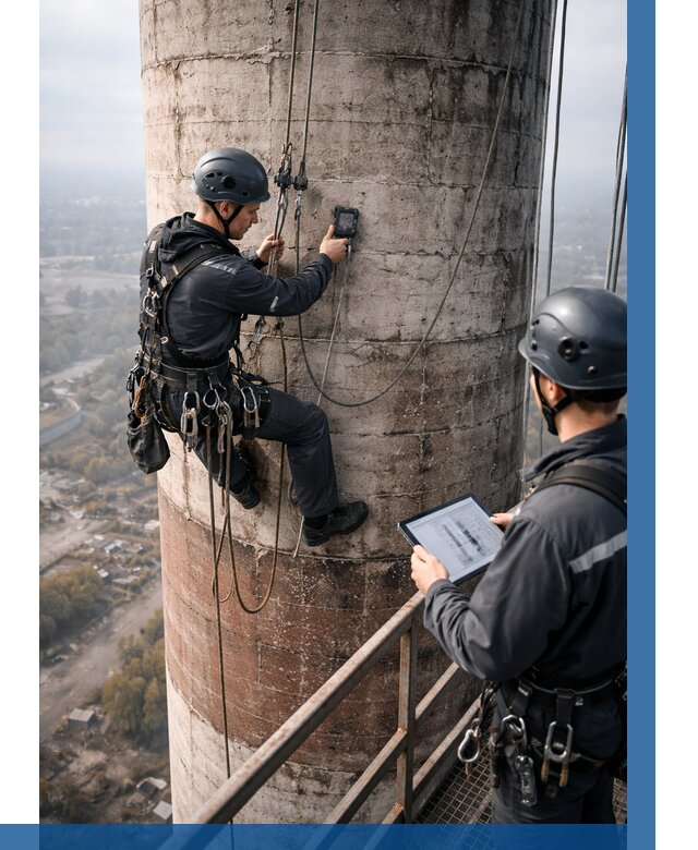 Обследование дымовой трубы в Усолье-Сибирском от 8256 р. | ВЫСОТНИК-Сль
