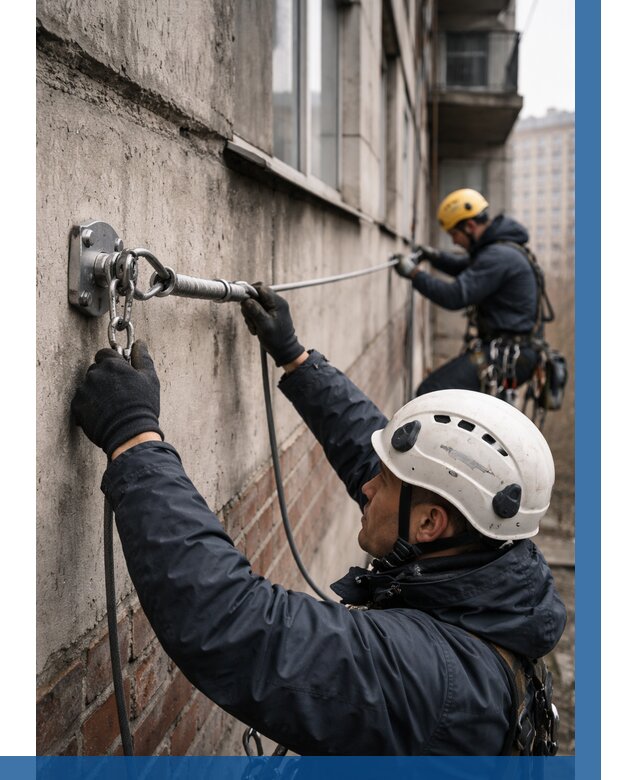 Монтаж анкерных линий в Усолье-Сибирском от 3096 р. | ВЫСОТНИК-Сль