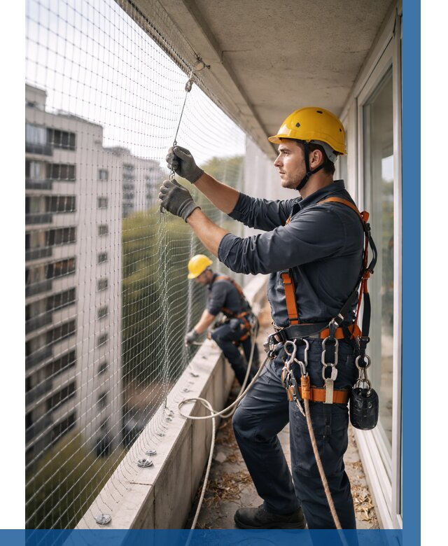 Монтаж сетки от птиц в Усолье-Сибирском от 4644 р. | ВЫСОТНИК-Сль